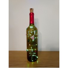 Handmade Holiday Battery Powered Lighted Shabby Chic Christmas Wine Bottle   113103089716